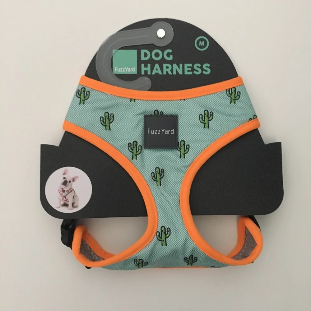 NEW (M) Dog Harness Southwest Theme Cactus Print for Medium Dogs | FuzzYard